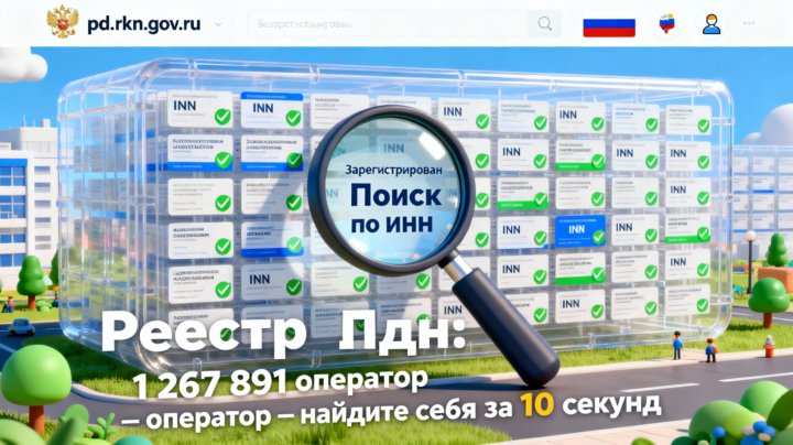Реестр операторов ПДн: поиск по ИНН, названию, ОГРН — проверьте себя и контрагента за 10 секунд в 2025 году