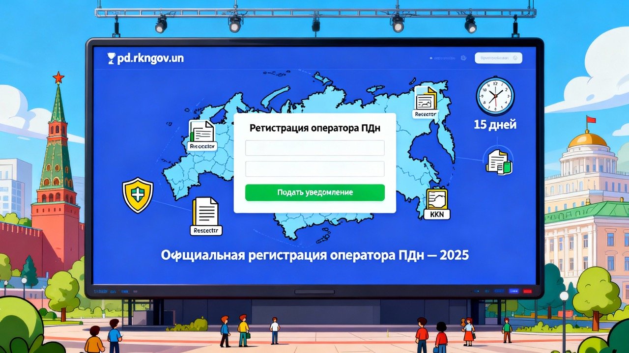Официальная регистрация оператора ПДн в реестре РКН 2025: форма, сроки, требования — подайте онлайн за 10 минут