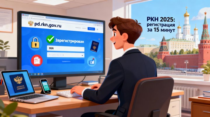 Регистрация в реестре ПДн РКН 2025: пошаговая инструкция для ИП и ООО — подайте уведомление онлайн за 15 минут