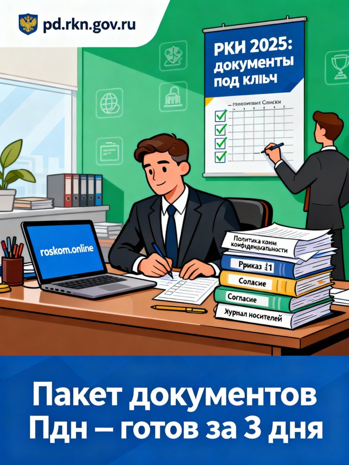 Пакет документов ПДн 2025: политика, приказ, согласие, журнал — скачайте готовые шаблоны за 0 ₽ и подайте в РКН